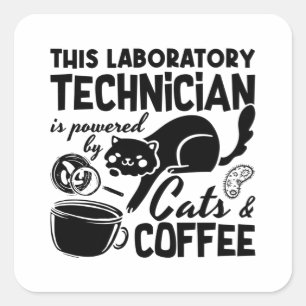 Labrador Tech Labortechniker Cats Kaffeesachlehre Quadratischer Aufkleber