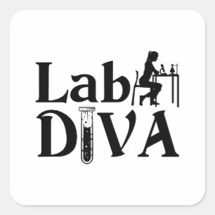 Labrador Tech Labrador Diva Chemist Laboratoriker Quadratischer Aufkleber