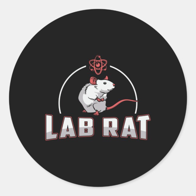 Labrador Tech Labrador Rat Laboratory Science Tech Runder Aufkleber (Vorderseite)