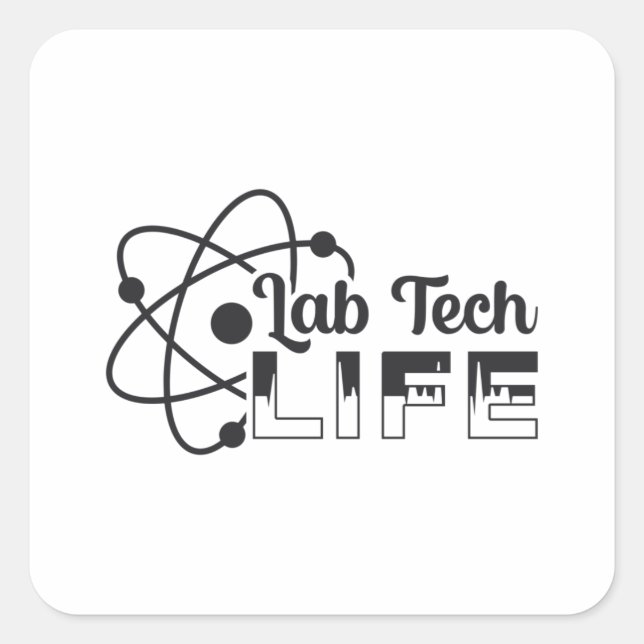 Labrador Tech Life Laboratory Science Doktor Techn Quadratischer Aufkleber (Vorderseite)