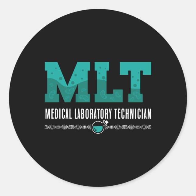 Labrador Tech MLT Medizinischer Labortechniker Wis Runder Aufkleber (Vorderseite)