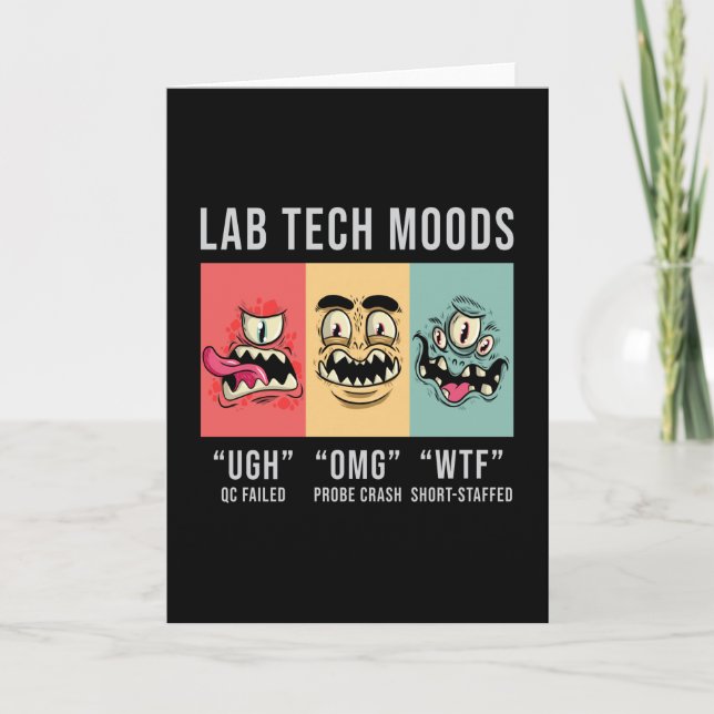 Labrador Tech Moods Laboratory Science Technician  Karte (Vorderseite)