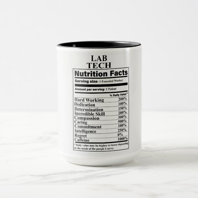 Labrador Tech Nutrition Fakten Tasse (Zentrum)