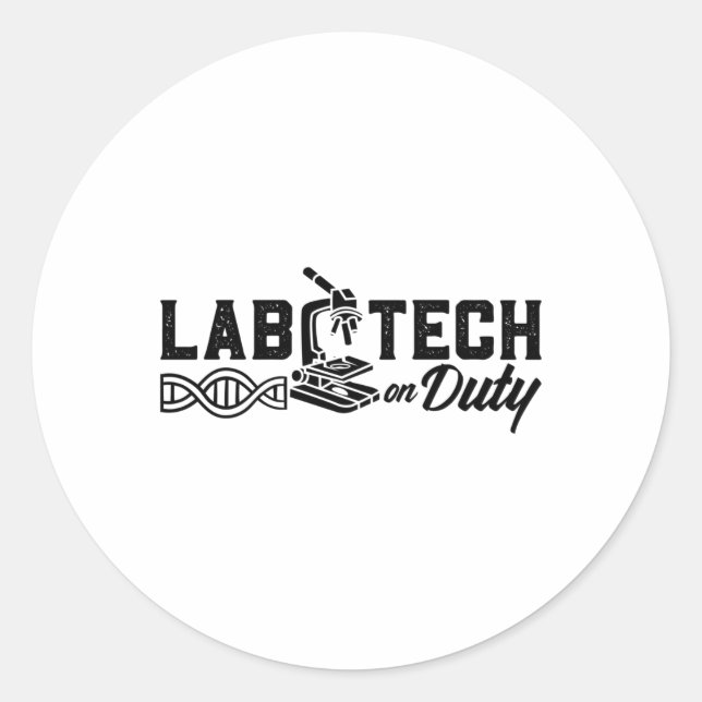 Labrador Tech on Duty Science Laborcian Runder Aufkleber (Vorderseite)