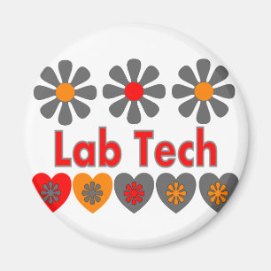 Labrador Tech RETRO-Blume Magnet