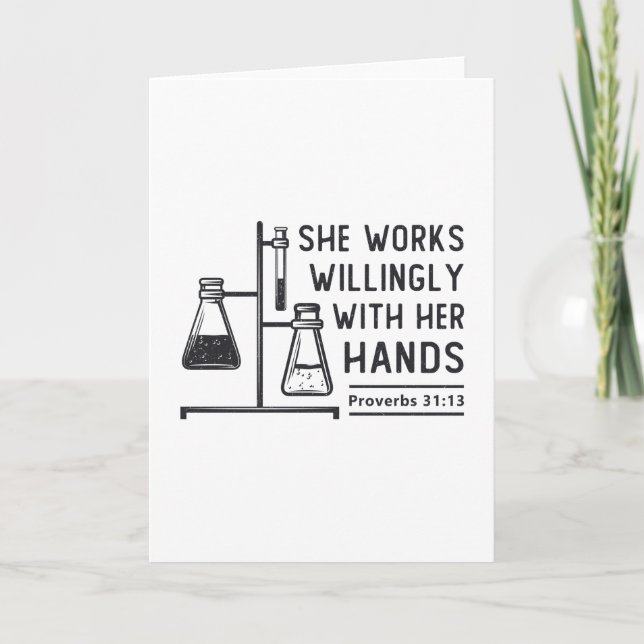 Labrador Tech She Works Labortechniker bereitwilli Karte (Vorderseite)