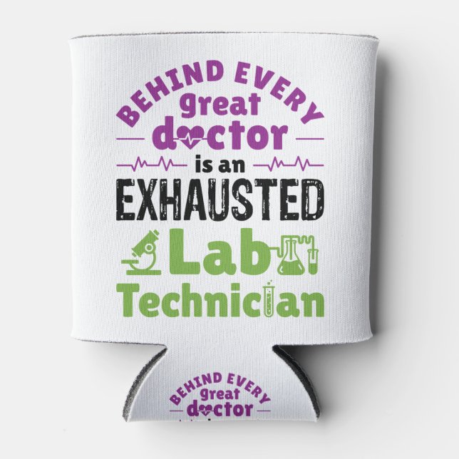 Labrador Technician Medical Technologist erschöpft Dosenkühler (Vorderseite)