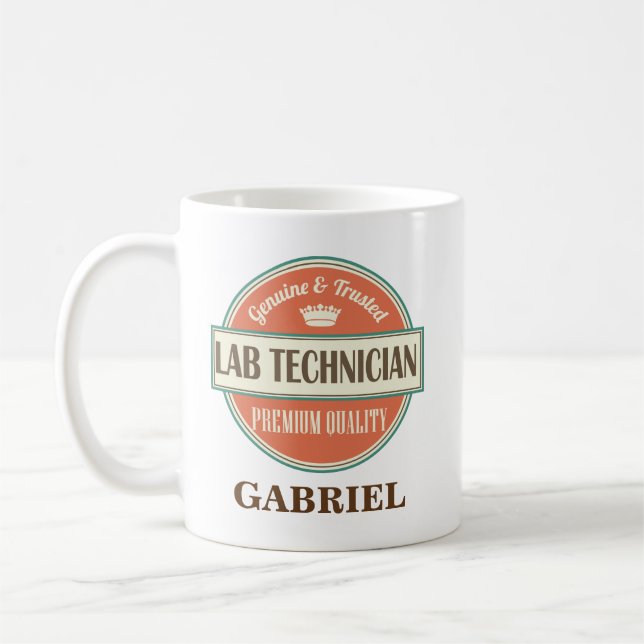 Labrador-Techniker-personalisiertes Kaffeetasse (Links)