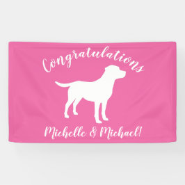 Labrador Theme Dog Baby Dusche Pink Labrador Banner