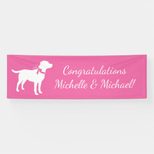 Labrador Theme Dog Baby Dusche Pink Labrador Banner