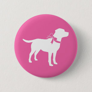 Labrador Theme Dog Baby Dusche Pink Labrador Button