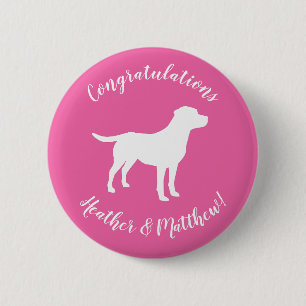 Labrador Theme Dog Baby Dusche Pink Labrador Button