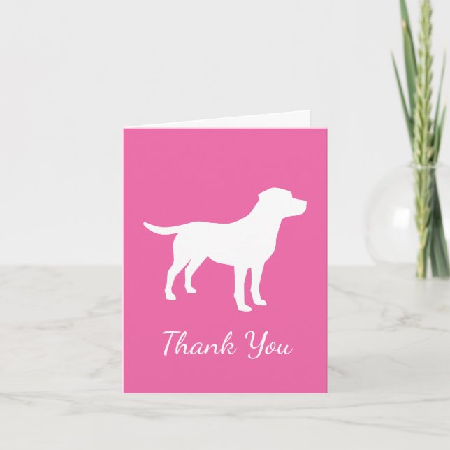 Labrador Theme Dog Baby Dusche Pink Labrador Dankeskarte (Vorderseite)