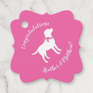 Labrador Theme Dog Baby Dusche Pink Labrador Geschenkanhänger