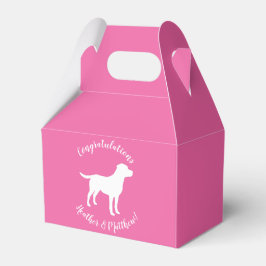 Labrador Theme Dog Baby Dusche Pink Labrador Geschenkschachtel