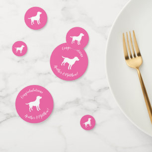 Labrador Theme Dog Baby Dusche Pink Labrador Konfetti