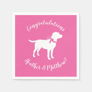 Labrador Theme Dog Baby Dusche Pink Labrador Serviette