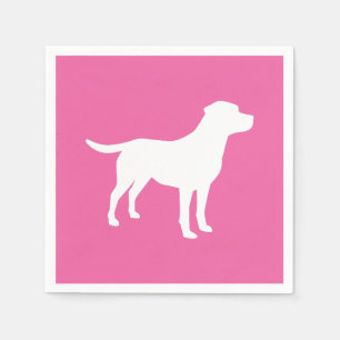 Labrador Theme Dog Baby Dusche Pink Labrador Serviette