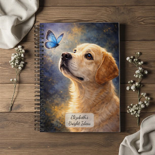 Labrador und blauer Schmetterling Notizbuch