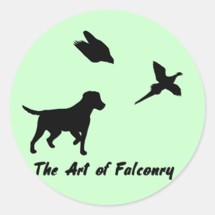 Labrador und Falknerei Runder Aufkleber
