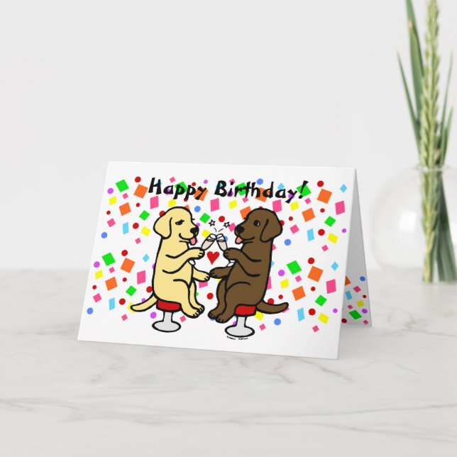 Labrador und Gelbe Labrador Karte (Vorderseite)