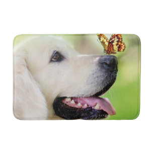 Labrador und Schmetterlingswirbel Kissen Badematte