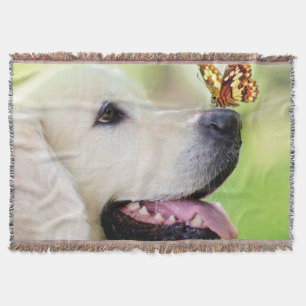 Labrador und Schmetterlingswirbel Kissen Decke