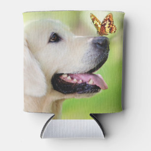 Labrador und Schmetterlingswirbel Kissen Dosenkühler