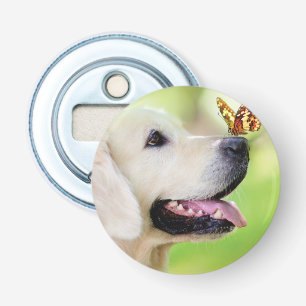 Labrador und Schmetterlingswirbel Kissen Flaschenöffner