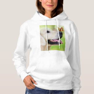 Labrador und Schmetterlingswirbel Kissen Hoodie