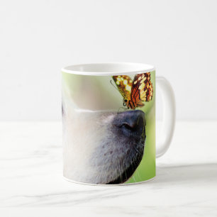 Labrador und Schmetterlingswirbel Kissen Kaffeetasse