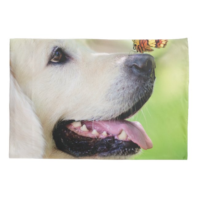 Labrador und Schmetterlingswirbel Kissen Kissenbezug (Rückseite)