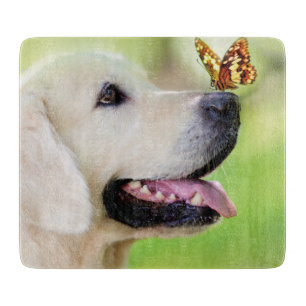 Labrador und Schmetterlingswirbel Kissen Schneidebrett