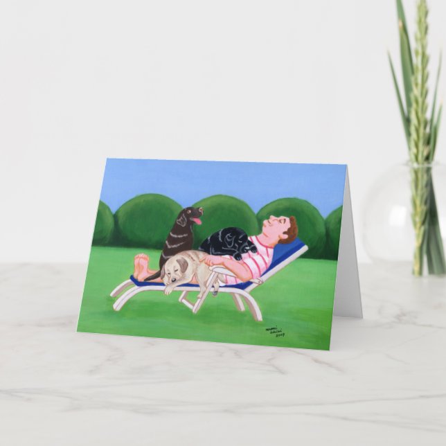 Labrador-Vater-Malerei Karte (Vorderseite)