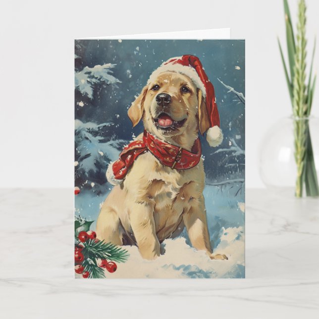 Labrador Vintage personalisierte Weihnachten (Vorderseite)