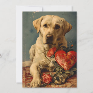 Labrador Vintage Valentinstag  Feiertagskarte