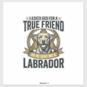 Labrador Wahrer Freund Vintage Hundeliebhaber Desi Aufkleber