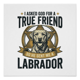 Labrador Wahrer Freund Vintage Hundeliebhaber Desi Poster