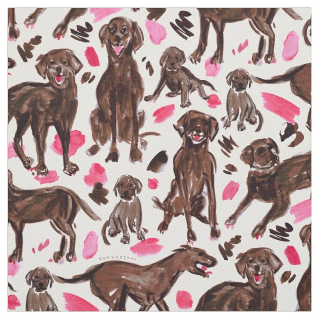 LABRADOR-Watercolor-Labrador-Retriever-Hund Stoff (Muster)