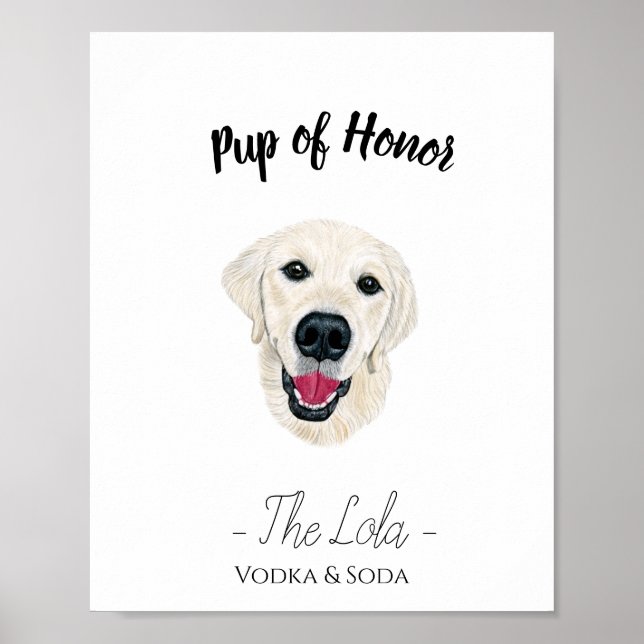 Labrador Wedding Drink Zeichen Poster (Vorne)