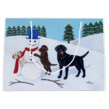Labrador-Weihnachten mit Schneemann