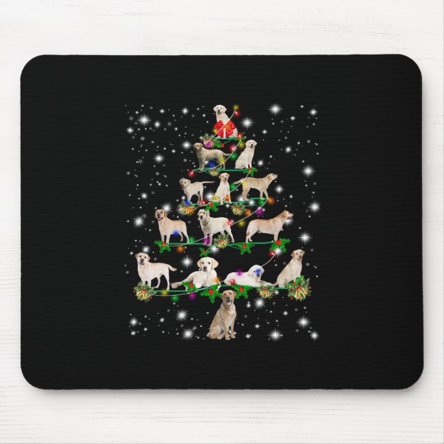 Labrador Weihnachtsbaum bedeckt durch Blitzlicht Mousepad (Vorne)