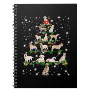 Labrador Weihnachtsbaum bedeckt durch Blitzlicht Notizblock
