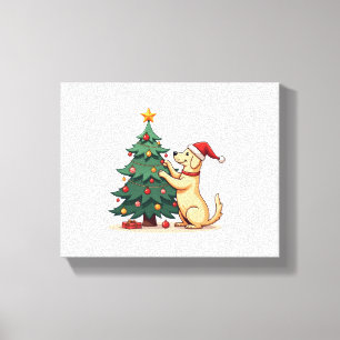 Labrador Weihnachtsbaumhelferhund Leinwanddruck