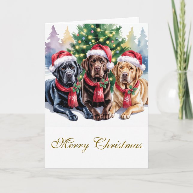 Labrador-Weihnachtsgrußkarte Karte (Vorderseite)
