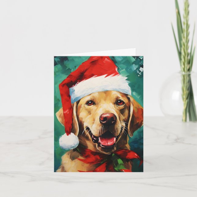 Labrador Weihnachtsmalerei Karte (Vorderseite)