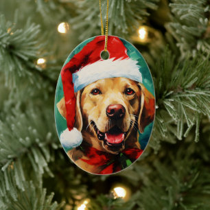 Labrador Weihnachtsmalerei Keramik Ornament