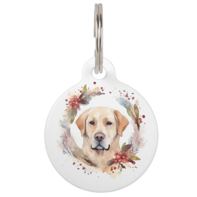 Labrador Weihnachtsmann Haustiermarke (Vorderseite)
