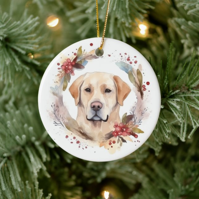 Labrador Weihnachtsmann Keramik Ornament (Baum)