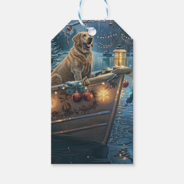 Labrador Weihnachtsreise Geschenkanhänger (Vorderseite)